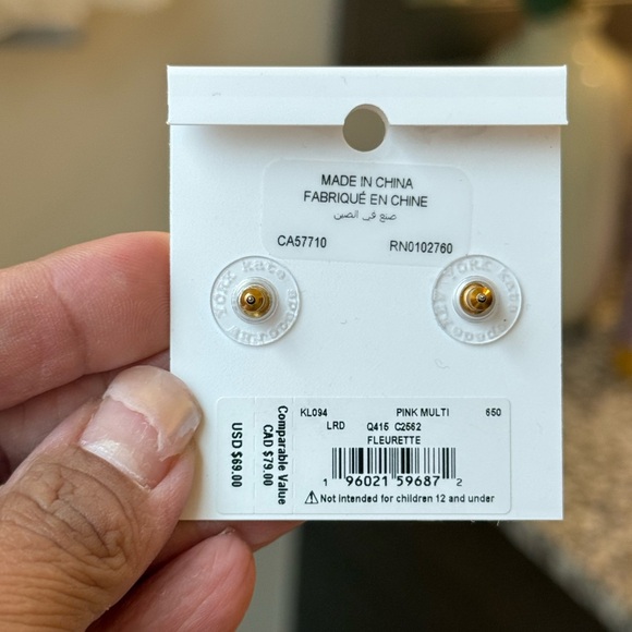Kate Spade New York Women's Fleurette Stud Earrings Gold Pink - Picture 5 of 5